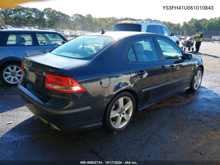 2006 Saab 9-3 Aero VIN: YS3FH41U061010843 Lot: 40602734