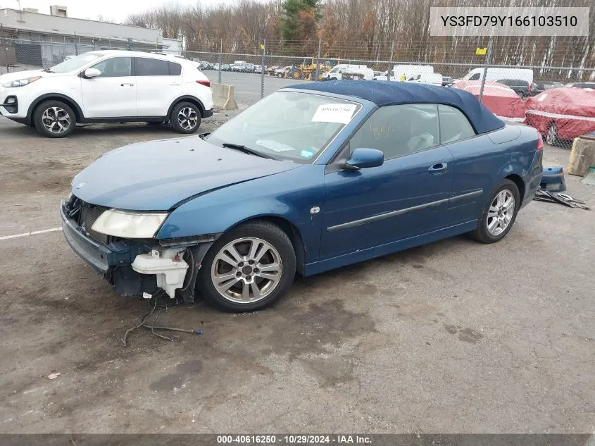 2006 Saab 9-3 2.0T VIN: YS3FD79Y166103510 Lot: 40616250