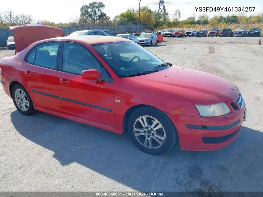 2006 Saab 9-3 2.0T VIN: YS3FD49Y461034257 Lot: 40658051