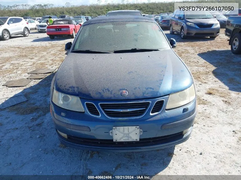 2006 Saab 9-3 2.0T VIN: YS3FD79Y266107050 Lot: 40662486