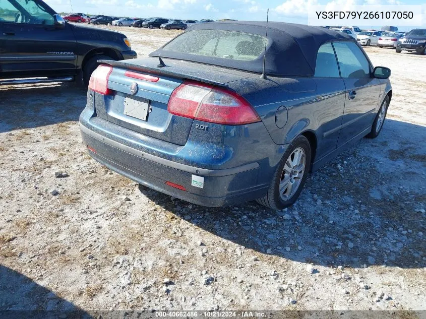 2006 Saab 9-3 2.0T VIN: YS3FD79Y266107050 Lot: 40662486