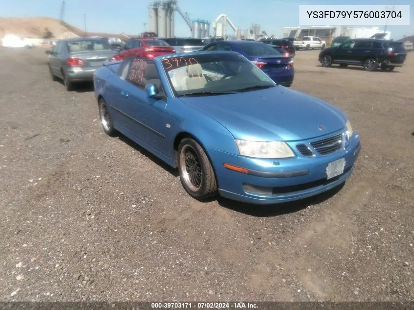 2007 Saab 9-3 2.0T VIN: YS3FD79Y576003704 Lot: 39703171