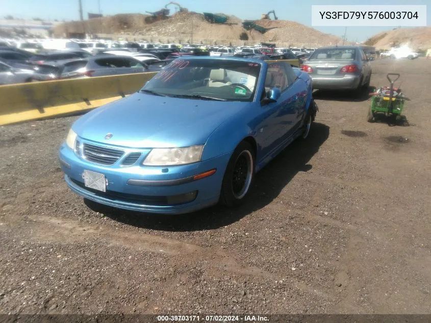 2007 Saab 9-3 2.0T VIN: YS3FD79Y576003704 Lot: 39703171