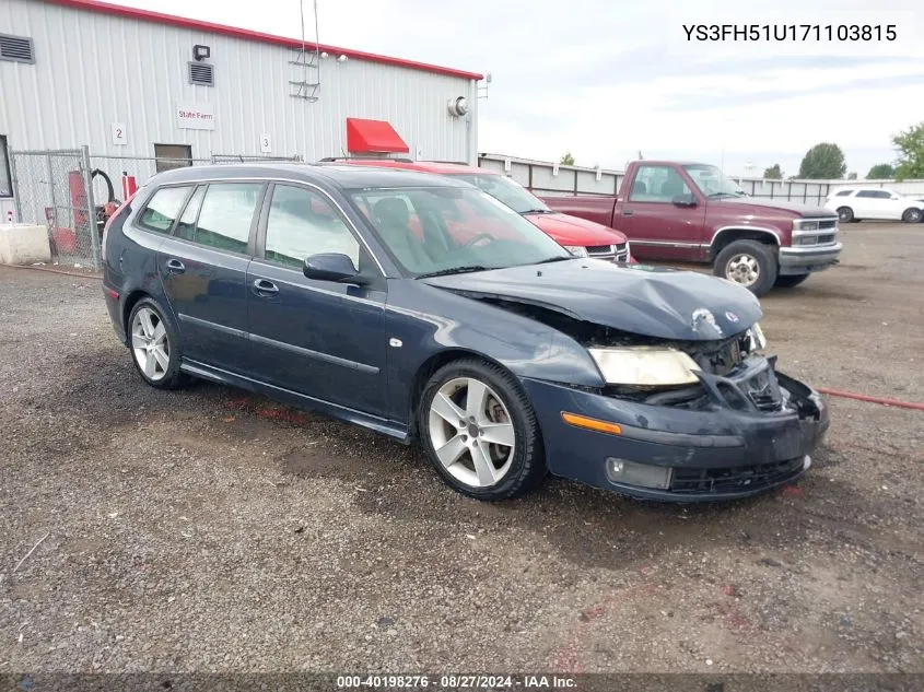 2007 Saab 9-3 Aero VIN: YS3FH51U171103815 Lot: 40198276