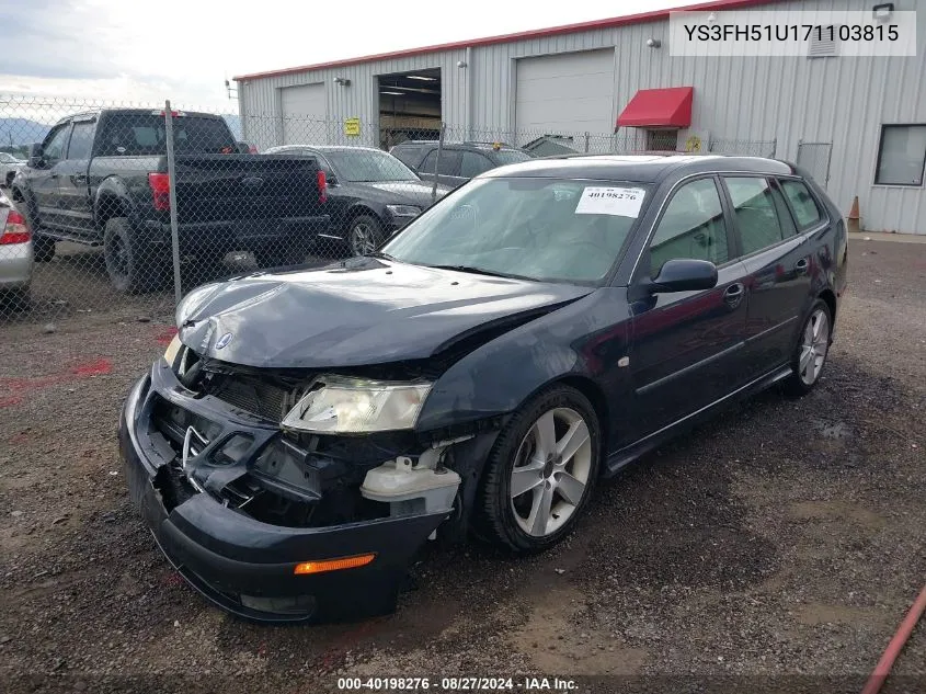 2007 Saab 9-3 Aero VIN: YS3FH51U171103815 Lot: 40198276