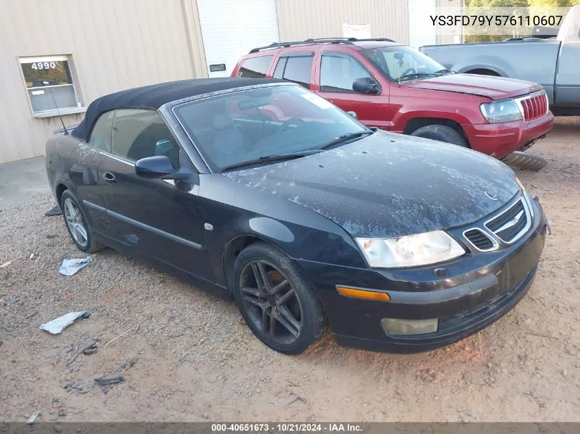 2007 Saab 9-3 2.0T VIN: YS3FD79Y576110607 Lot: 40651673