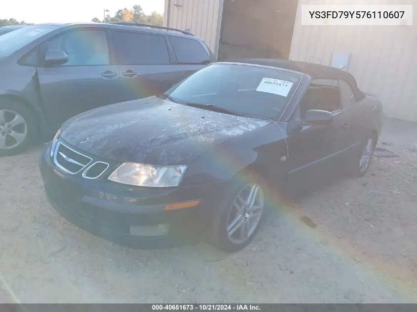 2007 Saab 9-3 2.0T VIN: YS3FD79Y576110607 Lot: 40651673