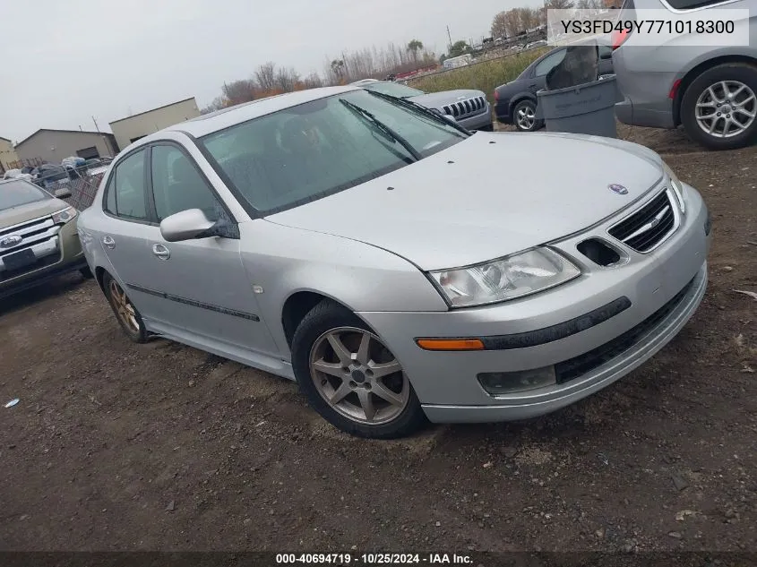 2007 Saab 9-3 2.0T VIN: YS3FD49Y771018300 Lot: 40694719