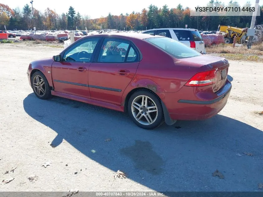 2007 Saab 9-3 2.0T VIN: YS3FD49Y471014463 Lot: 40707843