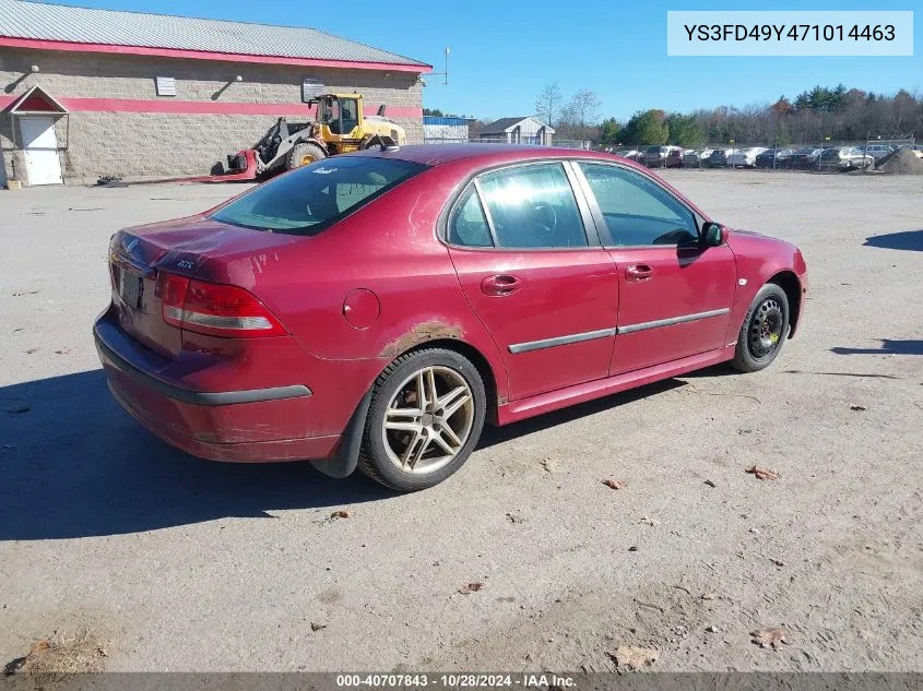 2007 Saab 9-3 2.0T VIN: YS3FD49Y471014463 Lot: 40707843