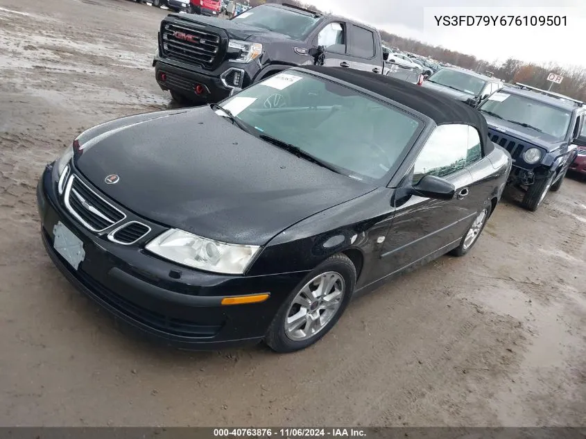 2007 Saab 9-3 2.0T VIN: YS3FD79Y676109501 Lot: 40763876