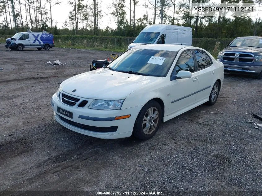 2007 Saab 9-3 2.0T VIN: YS3FD49Y171112141 Lot: 40837792