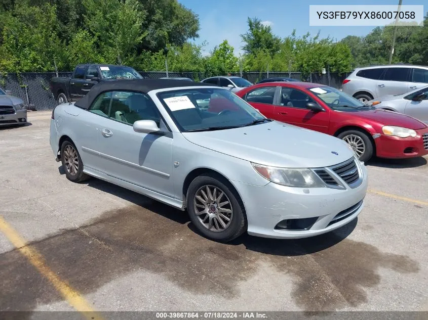 2008 Saab 9-3 2.0T VIN: YS3FB79YX86007058 Lot: 39867864