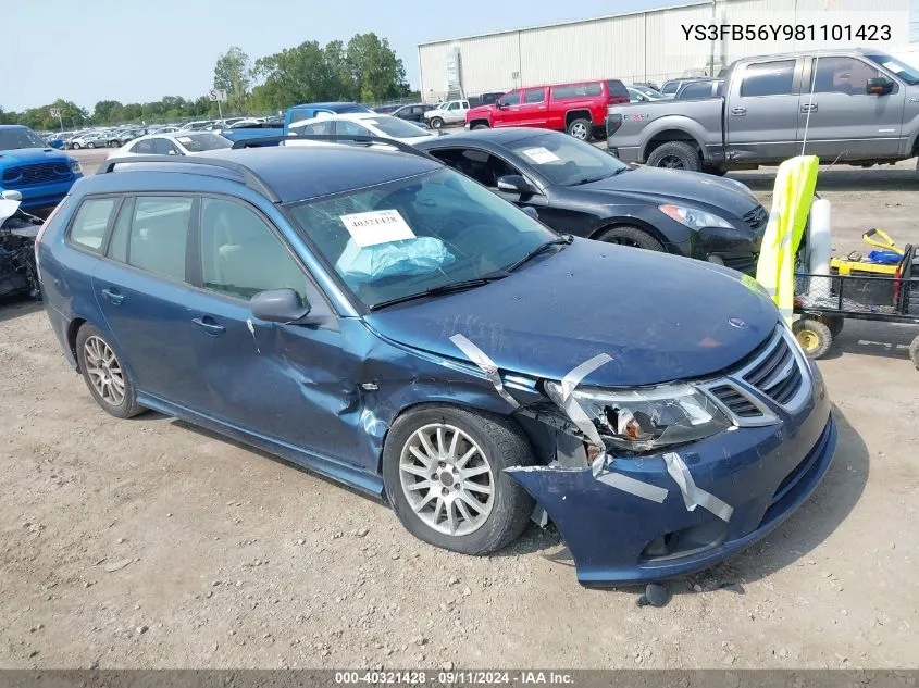 2008 Saab 9-3 2.0T VIN: YS3FB56Y981101423 Lot: 40321428