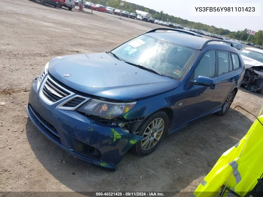 2008 Saab 9-3 2.0T VIN: YS3FB56Y981101423 Lot: 40321428