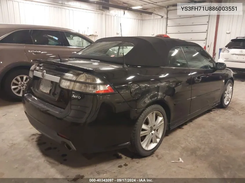 YS3FH71U886003551 2008 Saab 9-3 Aero