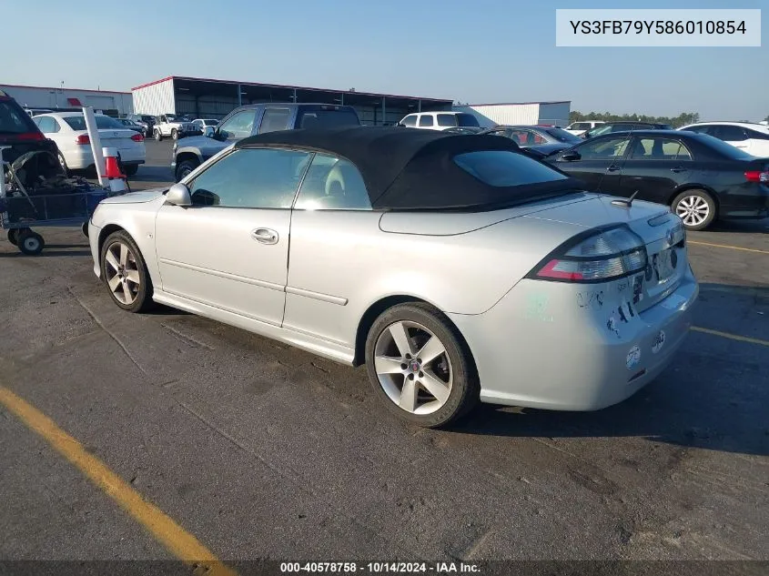 2008 Saab 9-3 2.0T VIN: YS3FB79Y586010854 Lot: 40578758