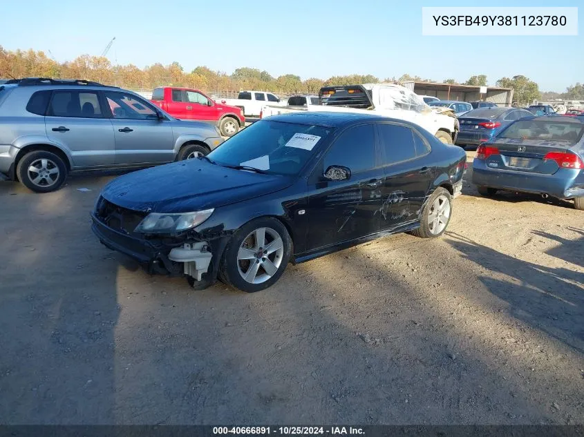 2008 Saab 9-3 2.0T VIN: YS3FB49Y381123780 Lot: 40666891