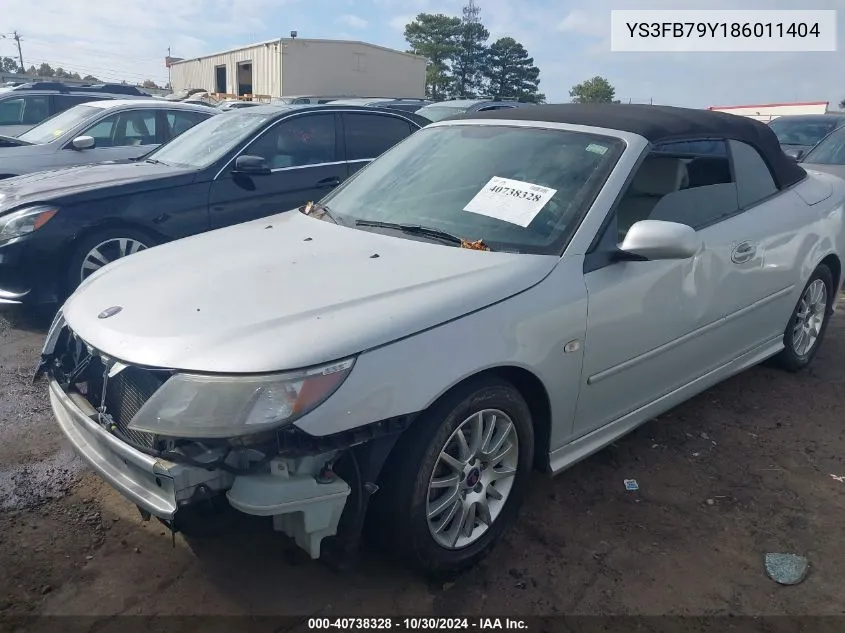 2008 Saab 9-3 2.0T VIN: YS3FB79Y186011404 Lot: 40738328