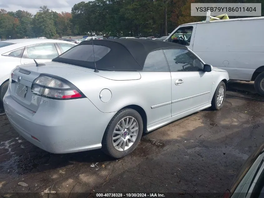 2008 Saab 9-3 2.0T VIN: YS3FB79Y186011404 Lot: 40738328