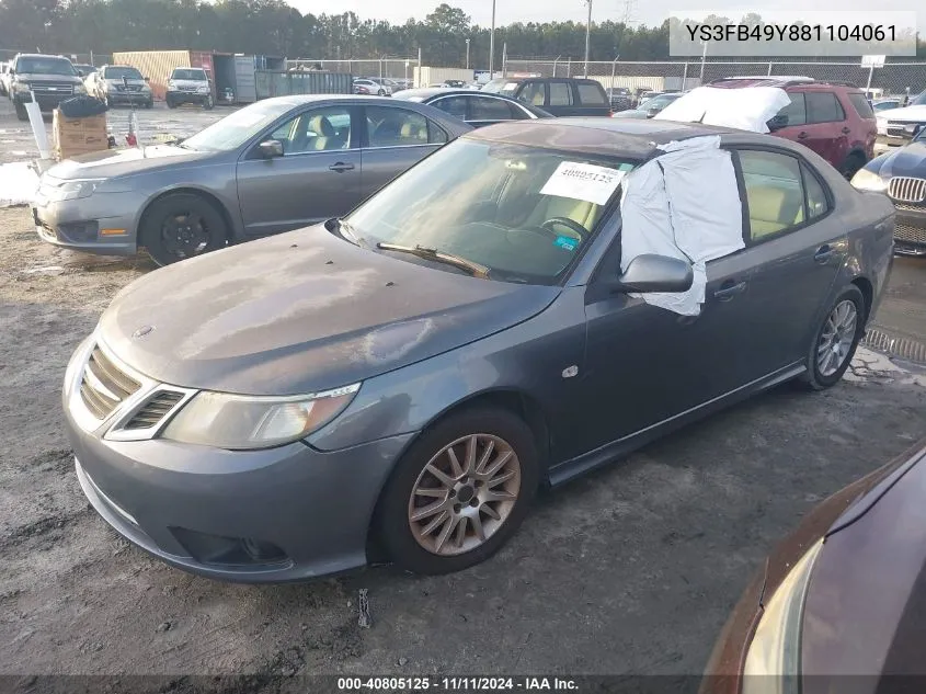 2008 Saab 9-3 2.0T VIN: YS3FB49Y881104061 Lot: 40805125