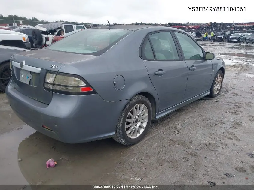 2008 Saab 9-3 2.0T VIN: YS3FB49Y881104061 Lot: 40805125