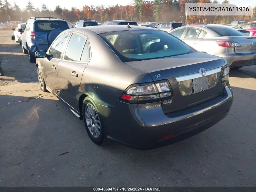 2010 Saab 9-3 VIN: YS3FA4CY3A1611936 Lot: 40684797