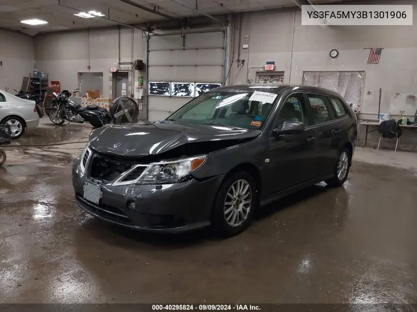 2011 Saab 9-3 Turbo4 VIN: YS3FA5MY3B1301906 Lot: 40295824