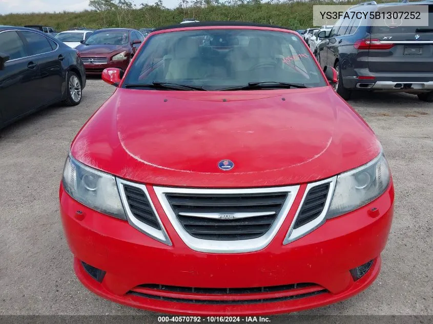 2011 Saab 9-3 Turbo4 VIN: YS3FA7CY5B1307252 Lot: 40570792