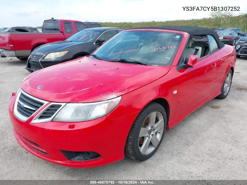 2011 Saab 9-3 Turbo4 VIN: YS3FA7CY5B1307252 Lot: 40570792