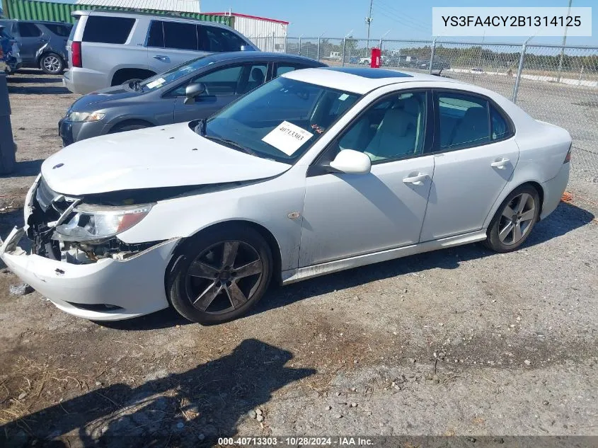 2011 Saab 9-3 Turbo4 VIN: YS3FA4CY2B1314125 Lot: 40713303