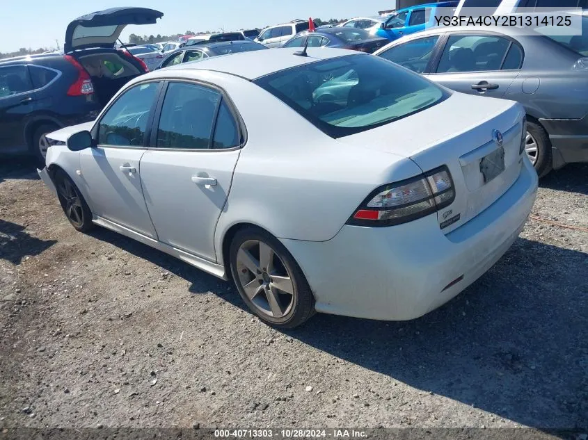 2011 Saab 9-3 Turbo4 VIN: YS3FA4CY2B1314125 Lot: 40713303