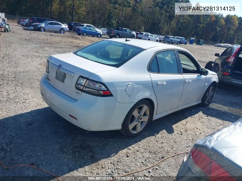 2011 Saab 9-3 Turbo4 VIN: YS3FA4CY2B1314125 Lot: 40713303