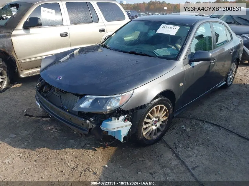 2011 Saab 9-3 VIN: YS3FA4CYXB1300831 Lot: 40723351