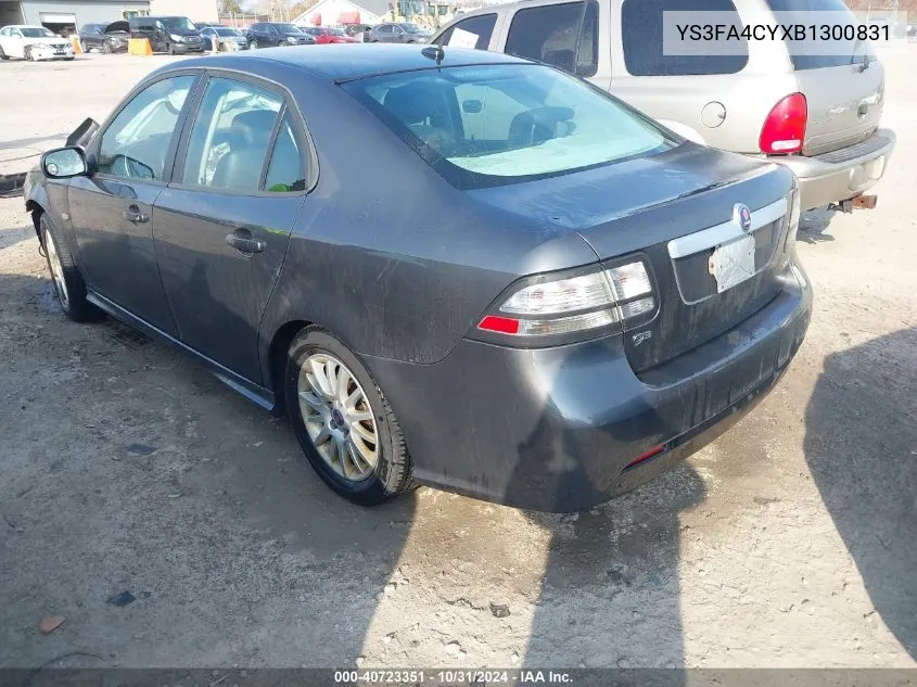 2011 Saab 9-3 VIN: YS3FA4CYXB1300831 Lot: 40723351