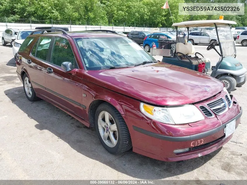 2004 Saab 9-5 Arc VIN: YS3ED59A743502326 Lot: 39565132