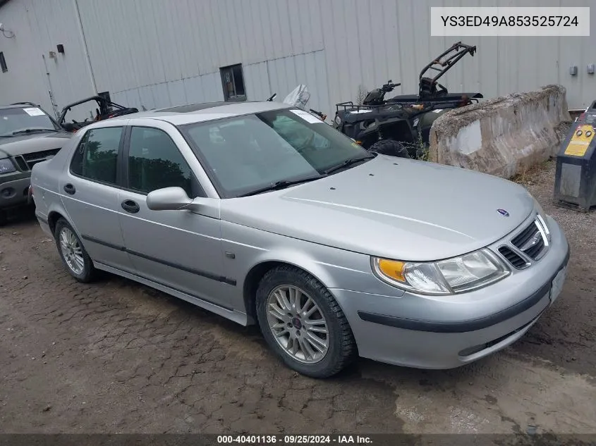 2005 Saab 9-5 Arc VIN: YS3ED49A853525724 Lot: 40401136