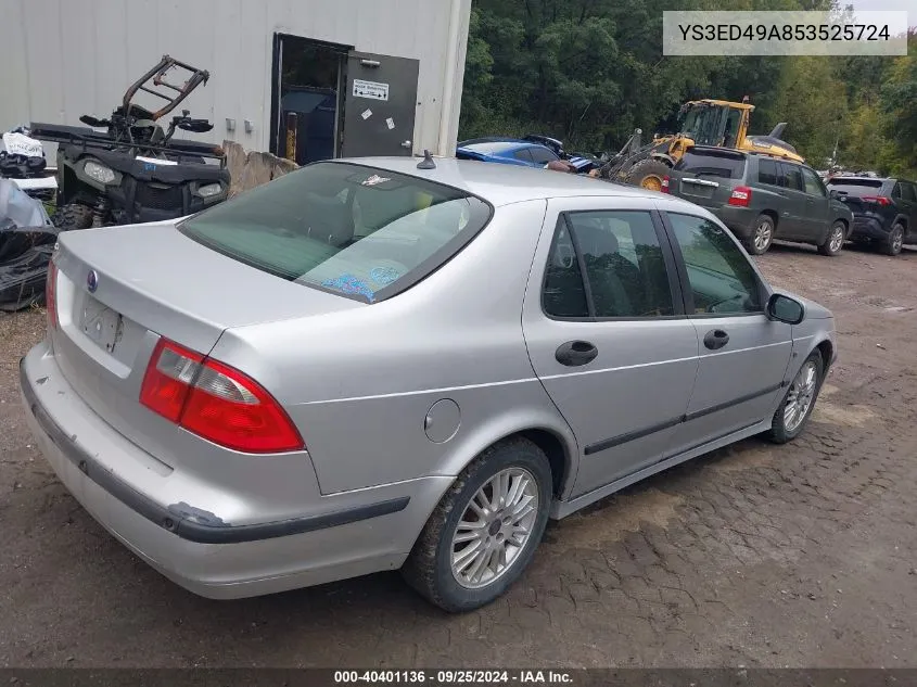 YS3ED49A853525724 2005 Saab 9-5 Arc