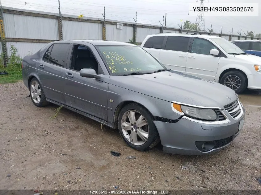 2008 Saab 9-5 Aero VIN: YS3EH49G083502676 Lot: 12105612