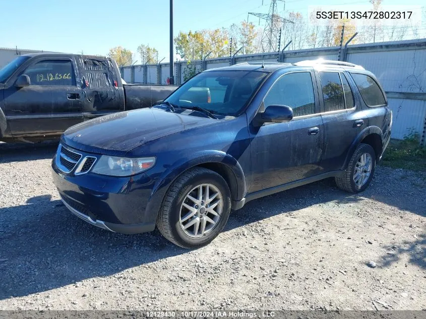 2007 Saab 9-7X VIN: 5S3ET13S472802317 Lot: 12129430