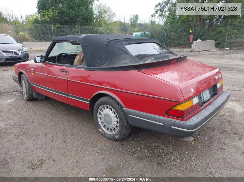 1987 Saab 900 VIN: YS3AT75L1H7021328 Lot: 40389715