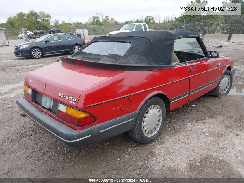 1987 Saab 900 VIN: YS3AT75L1H7021328 Lot: 40389715