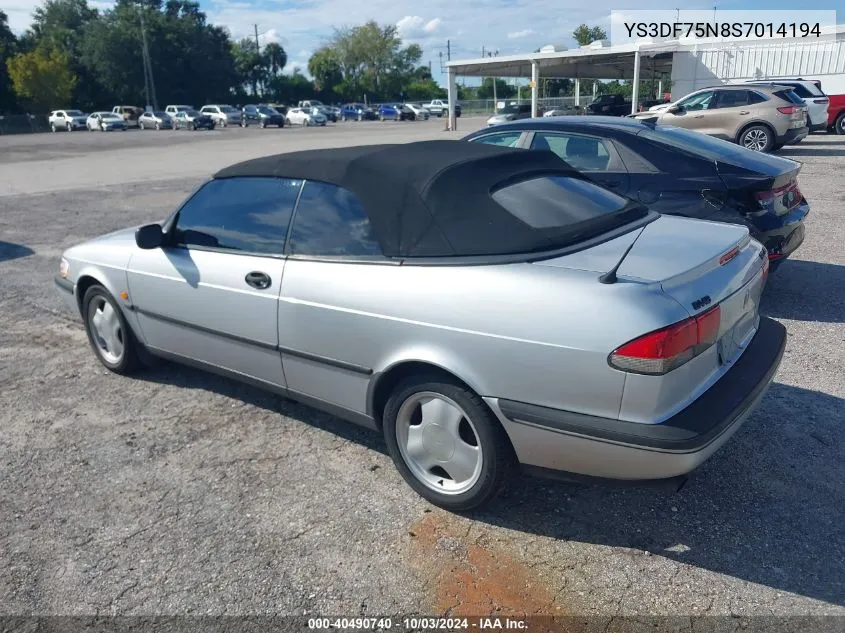 1995 Saab 900 Se Turbo VIN: YS3DF75N8S7014194 Lot: 40490740