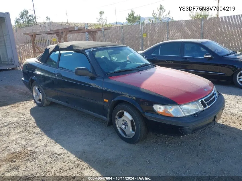 1997 Saab 900 Se VIN: YS3DF75N8V7004219 Lot: 40547684