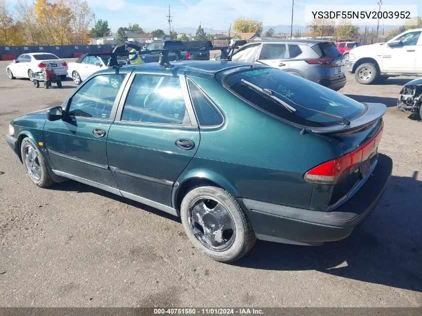 1997 Saab 900 Se VIN: YS3DF55N5V2003952 Lot: 40751580