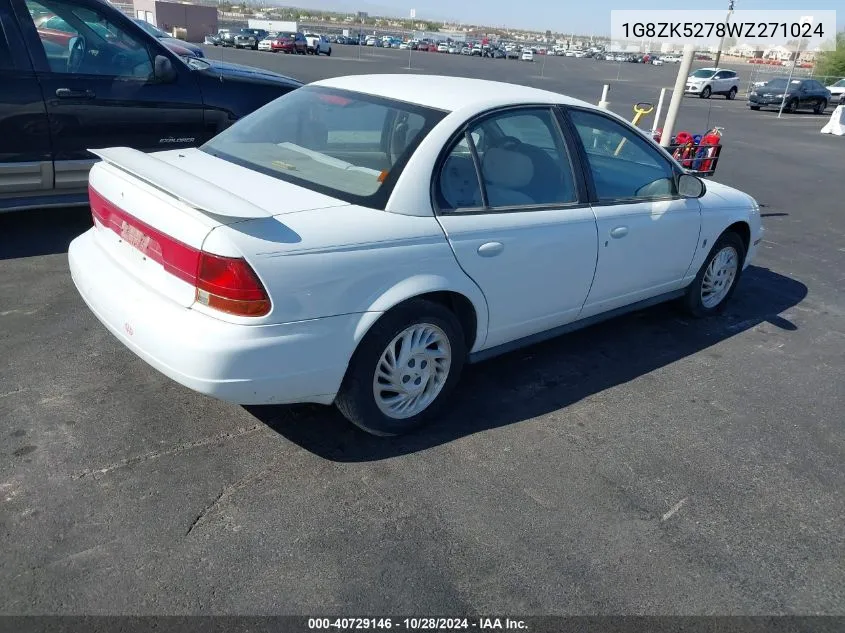 1998 Saturn Sl2 VIN: 1G8ZK5278WZ271024 Lot: 40729146