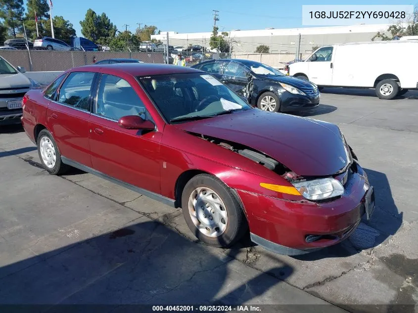 2000 Saturn Ls1 VIN: 1G8JU52F2YY690428 Lot: 40452001