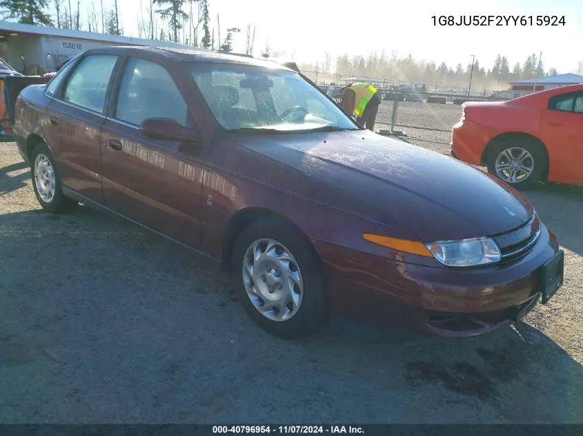 2000 Saturn Ls1 VIN: 1G8JU52F2YY615924 Lot: 40796954