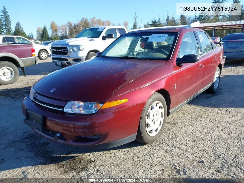 2000 Saturn Ls1 VIN: 1G8JU52F2YY615924 Lot: 40796954