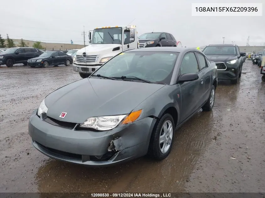 2006 Saturn Ion Quad Coupe VIN: 1G8AN15FX6Z209396 Lot: 12098530